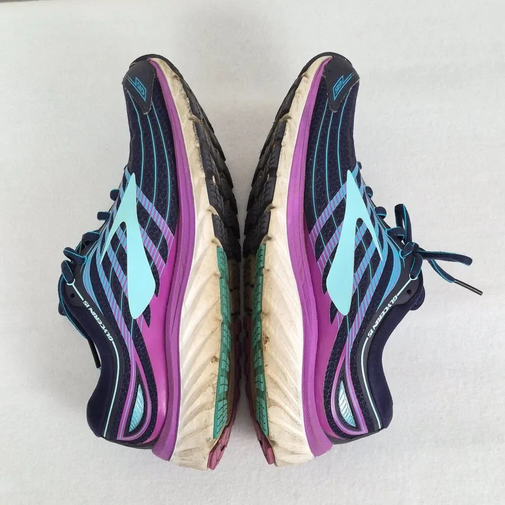 Brooks Women's Sz 9 Glycerin 15 Evening Blue Purple Cactus W Neutral Running - Picture 3 of 7